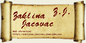 Žaklina Jačovac vizit kartica